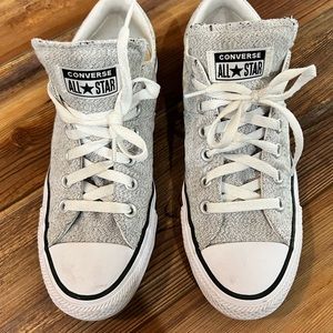 Gray Converse low top All-Stars sneakers size 8
